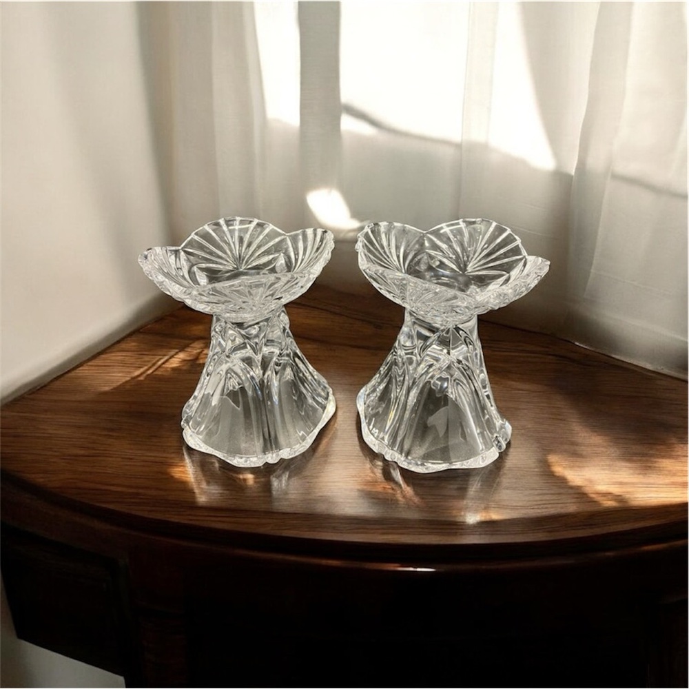 Marc Aurel Nachtmann Vintage Crystal Candleholder Set